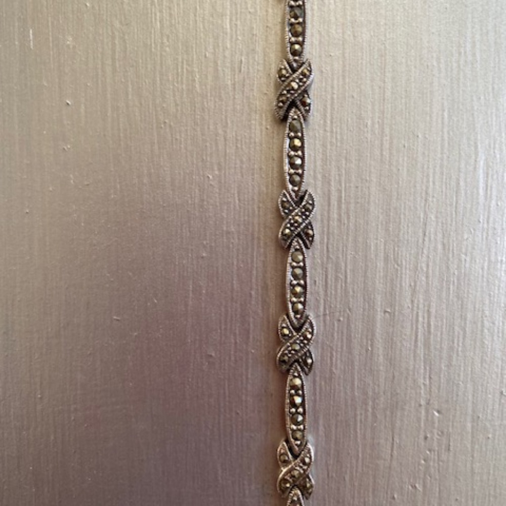 Sterling silver marcasite bracelet. - Picture 3 of 6